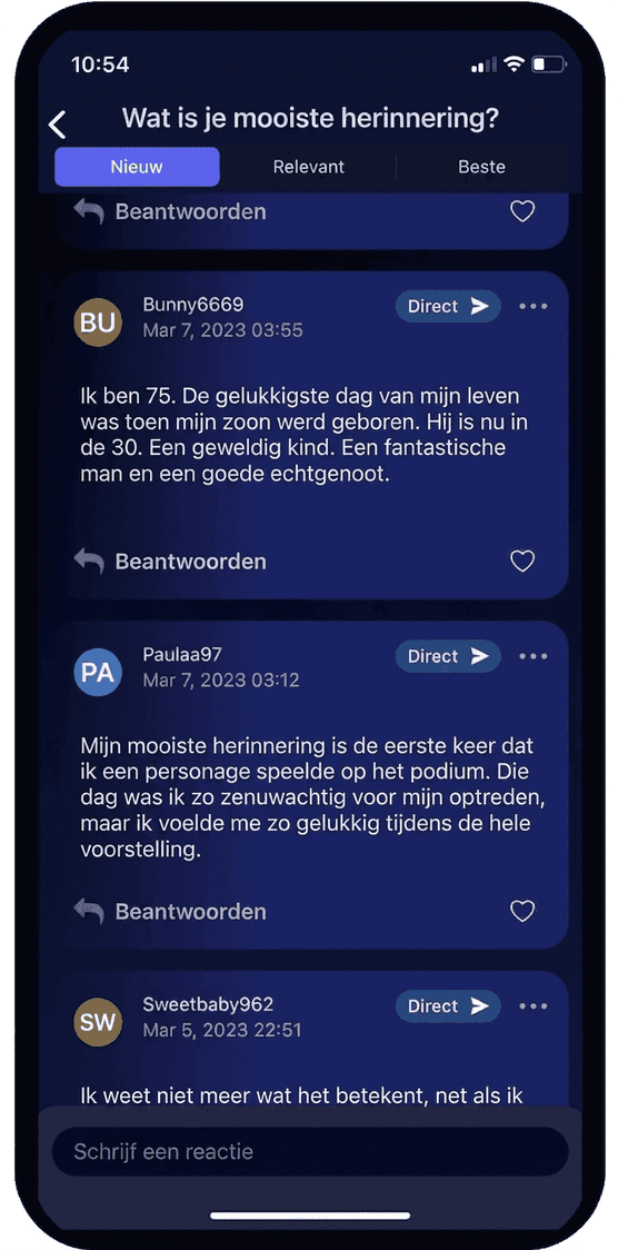 Het Community-scherm van de Nebula-app met de functies die voor leden beschikbaar zijn Photo - Het Community-scherm van de Nebula-app met de functies die voor leden beschikbaar zijn