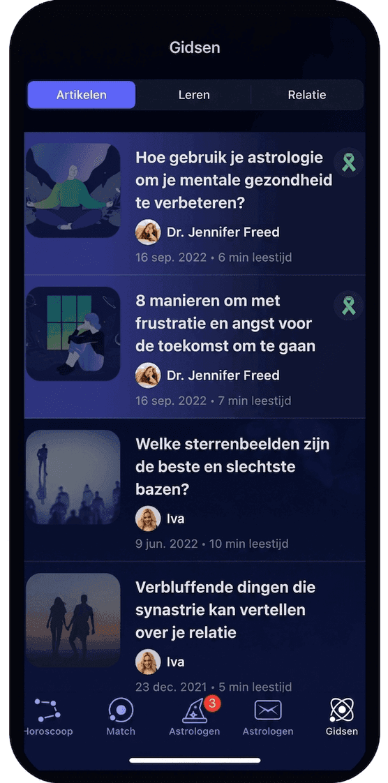 Het scherm met gidsen en artikelen van de Nebula-app met de functies die voor leden beschikbaar zijn Photo - Het scherm met gidsen en artikelen van de Nebula-app met de functies die voor leden beschikbaar zijn